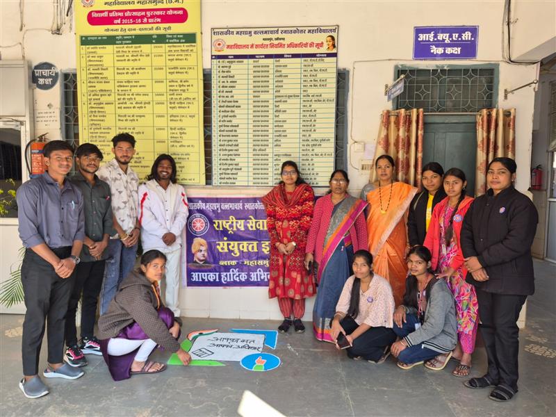 मतदान जागरूकता पर रंगोली प्रतियोगिता का आयोजन